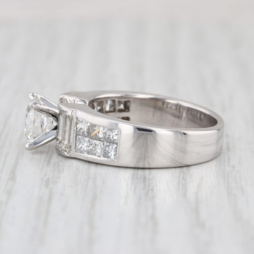 3.54ctw IGI Round Lab Grown Diamond Engagement Ring 18k White Gold Size 825-8.5