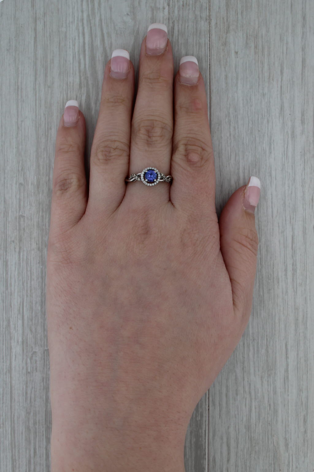 Le Vian 0.70ctw Tanzanite Diamond Halo Ring 14k White Gold Size 8.5 Engagement