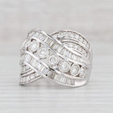 Light Gray New 2.10ctw Diamond Overlay Ring 14k White Gold Size 7 Cocktail