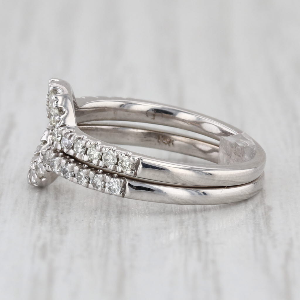 0.50ctw Contoured Diamond Rings Jacket Anniversary Wedding Band 14k Gold Size 7