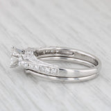 0.84ctw Diamond Engagement Ring Wedding Band Bridal Set 14k White Gold Sz 6 GIA
