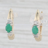 Light Gray 0.40ctw Emerald Diamond Drop Earrings 10k Yellow Gold Snap Top Posts