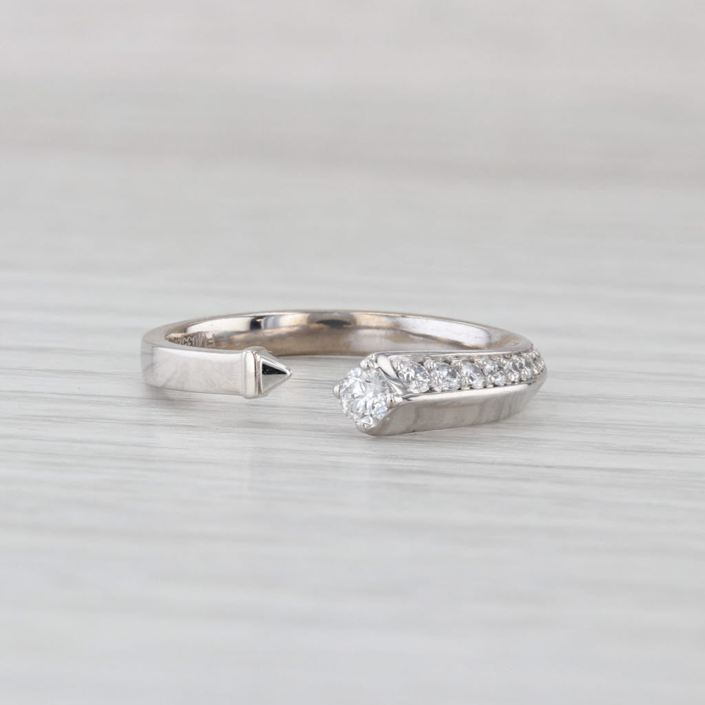 New Forevermark Diamond Bypass Ring 18k White Gold Size 6.75 Adjustable