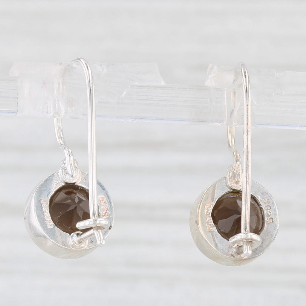 Light Gray 3.50ctw Smoky Quartz Drop Earrings Sterling Silver Hook Posts