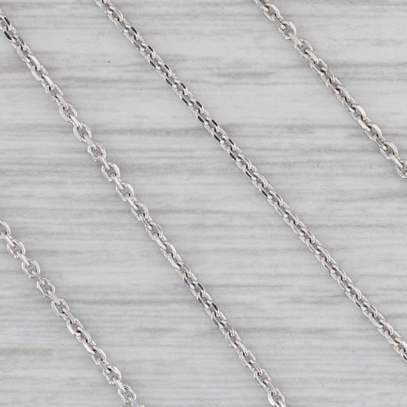 Gray 17" Cable Chain Necklace 18k White Gold 1.5mm Lobster Clasp