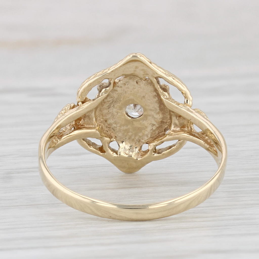 Light Gray Vintage Diamond Solitaire Ring 10k Yellow Gold Size 6.5