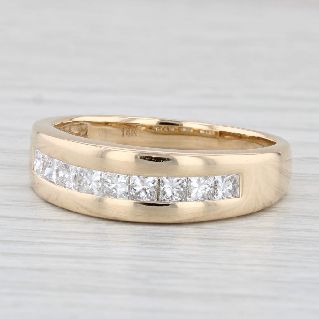 Light Gray 1.25ctw Diamond Men's Wedding Band 14k Yellow Gold Size 13 Ring