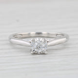 Light Gray 0.16ctw Round Diamond Solitaire Engagement Ring 10k White Gold Size 7