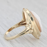 Vintage Carved Shell Cameo Ring 14k Yellow Gold Size 6.25 Oval Figural