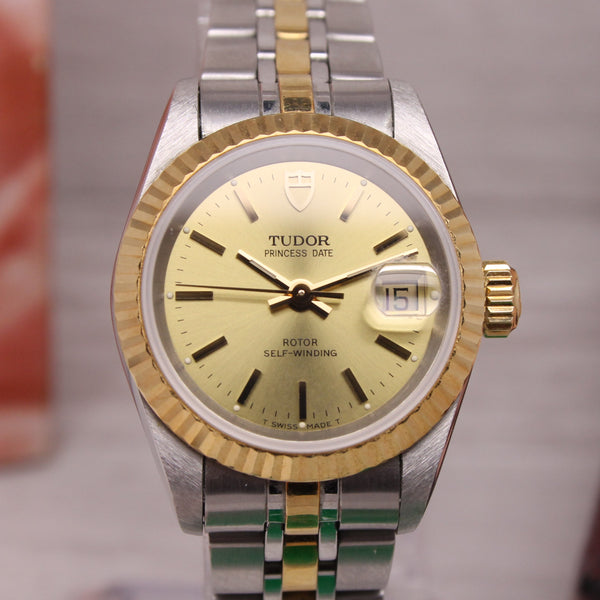 1998 Tudor Princess Date 92413 Ladies 25mm Automatic Watch w Box Papers IBM