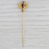 Light Gray Art Nouveau 1.29ctw Garnet Diamond Stickpin 14k Yellow Gold Vintage Pin
