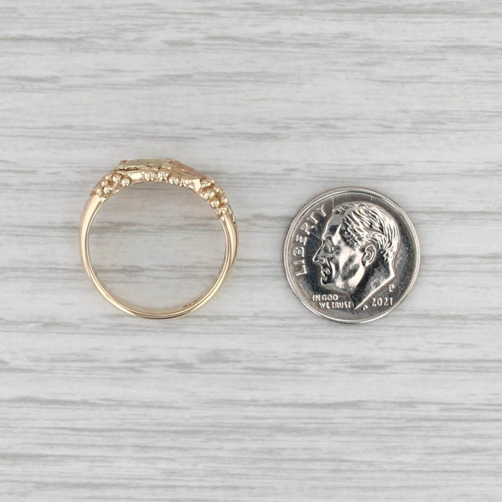 Dakota West Designs Black Hills Gold Leaf Ring 10k Tri-Toned Size 7-7.25 Band