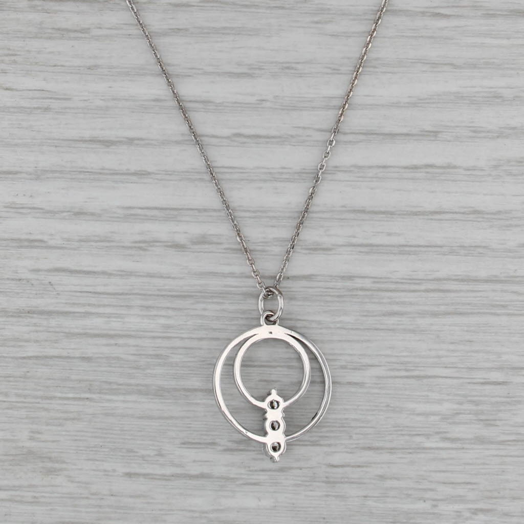 0.49ctw Diamond Circles Pendant Necklace 14k White Gold 18" Cable Chain