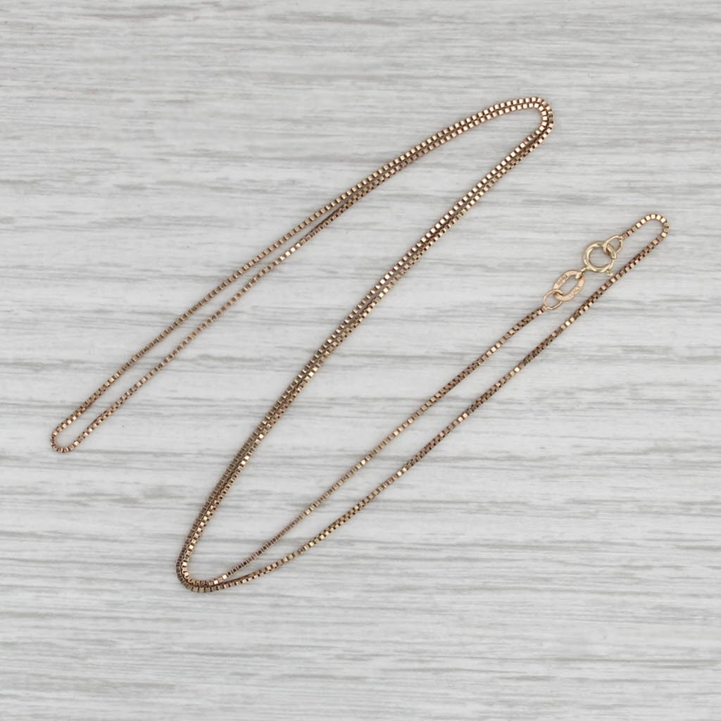 Box Chain Necklace 10k Rose Gold 19.5" 0.7mm