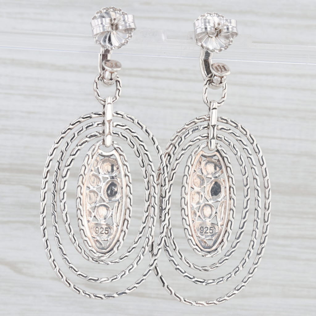 Light Gray John Hardy Kali Zen Statement Earrings Sterling Silver Drops Enhancers