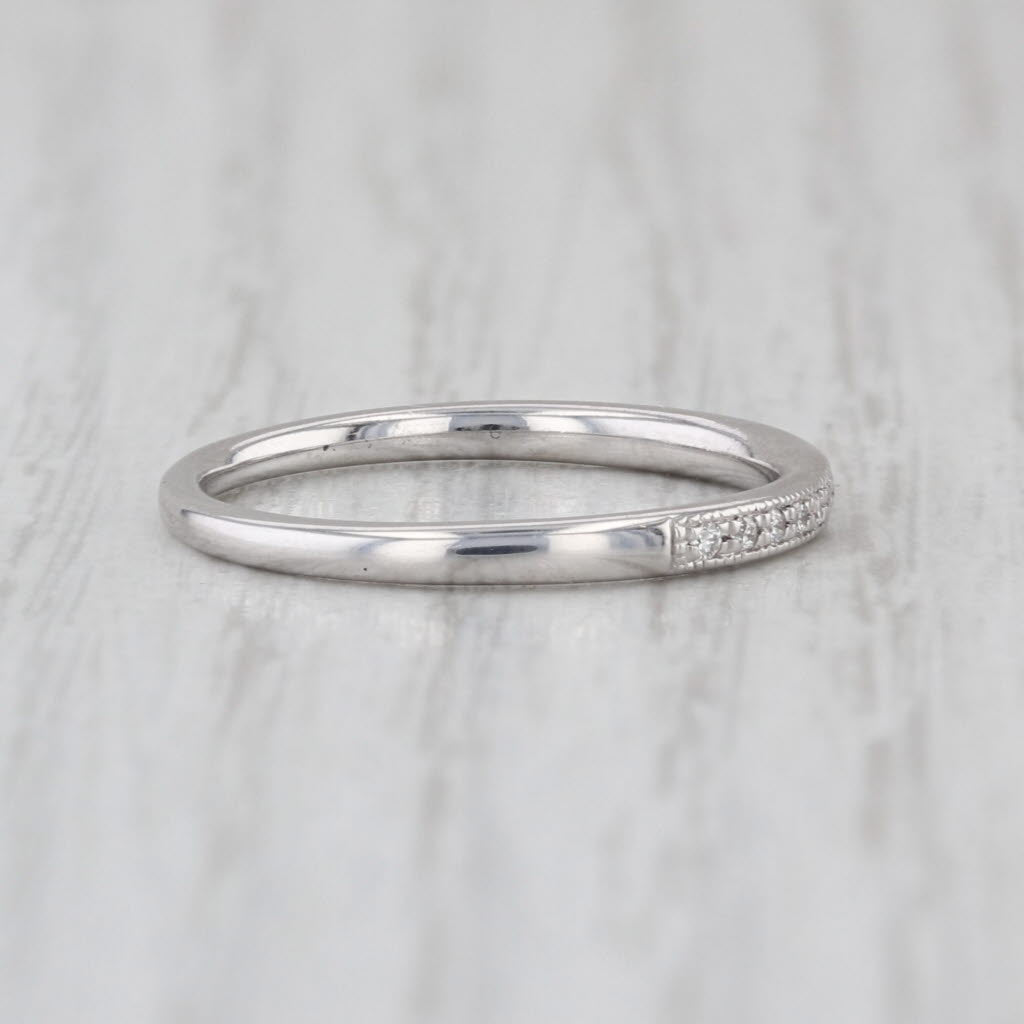 0.24ctw Diamond Wedding Band 14k White Gold Stackable Anniversary Ring Size 6.5