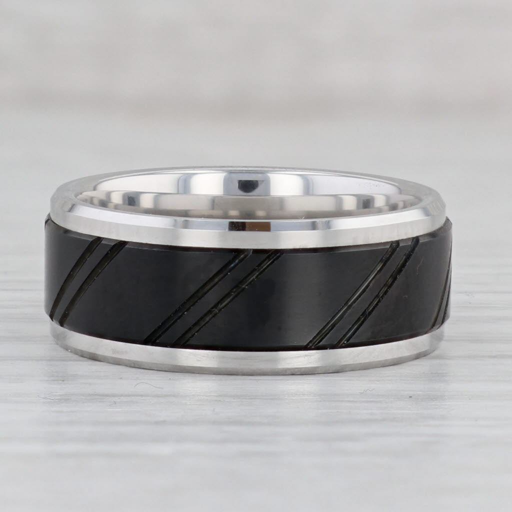 Gray New Triton Tungsten Men's Ring Size 10.5 Wedding Band Black Silver