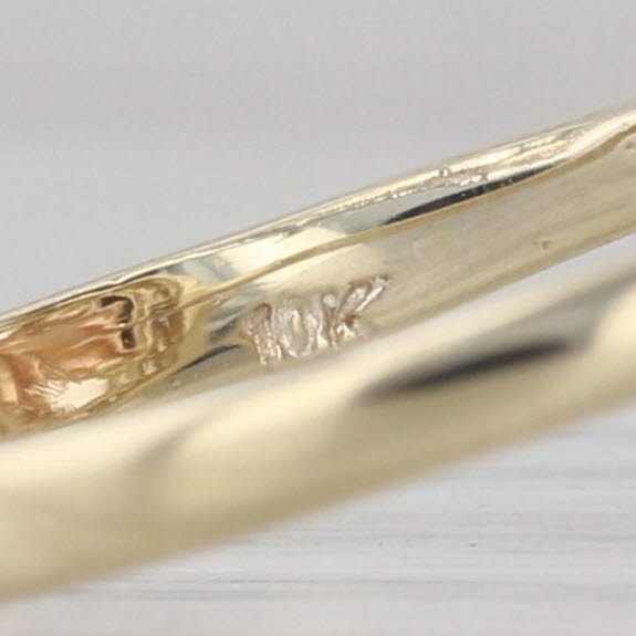0.30ctw Cubic Zirconia Heart Cupid Ring 10k Yellow Rose Gold Size 6.75