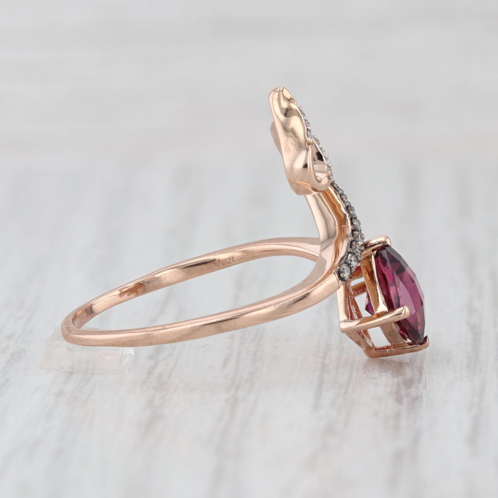 Le Vian 1.91ctw Raspberry Garnet Diamond Snake Ring 14k Rose Gold Size 9.75