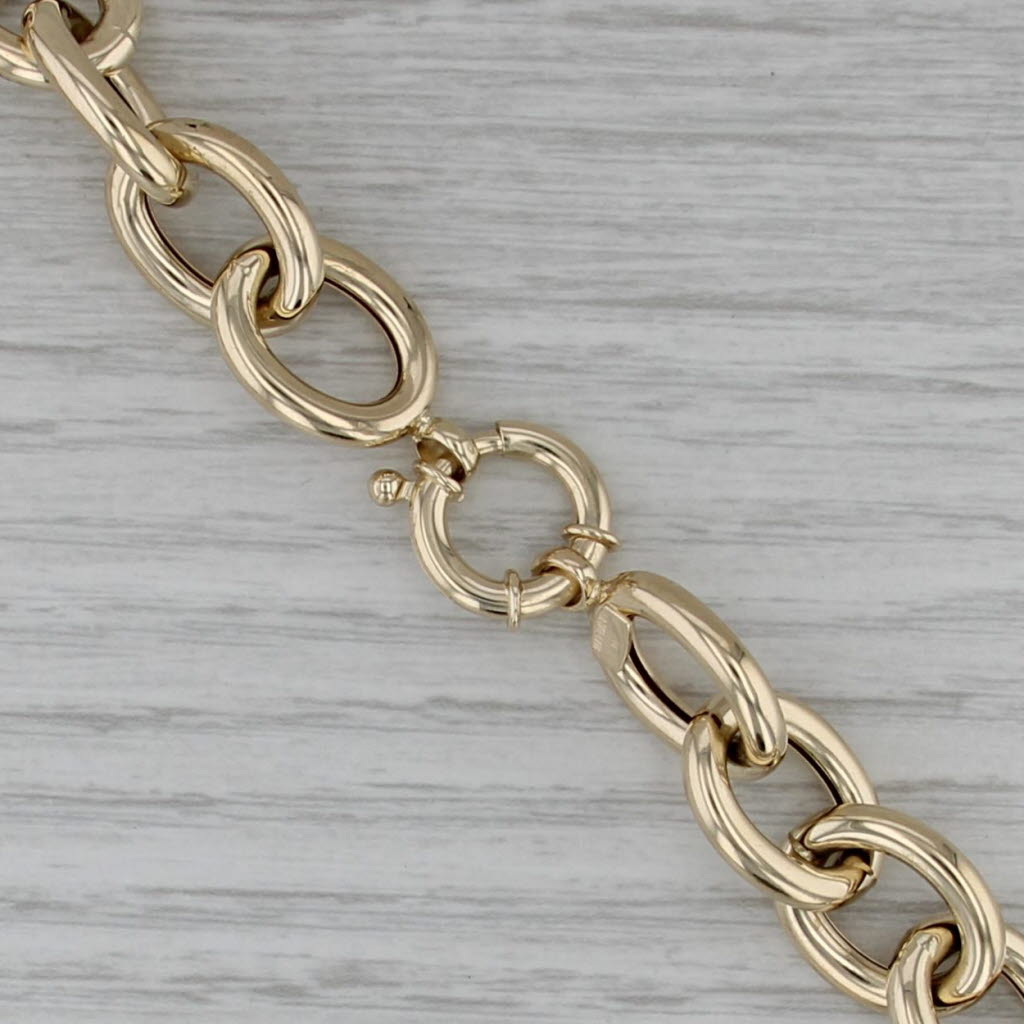 Chunky Cable Chain Necklace 14k Yellow Gold 20.25" 13mm Hollow Oval Links
