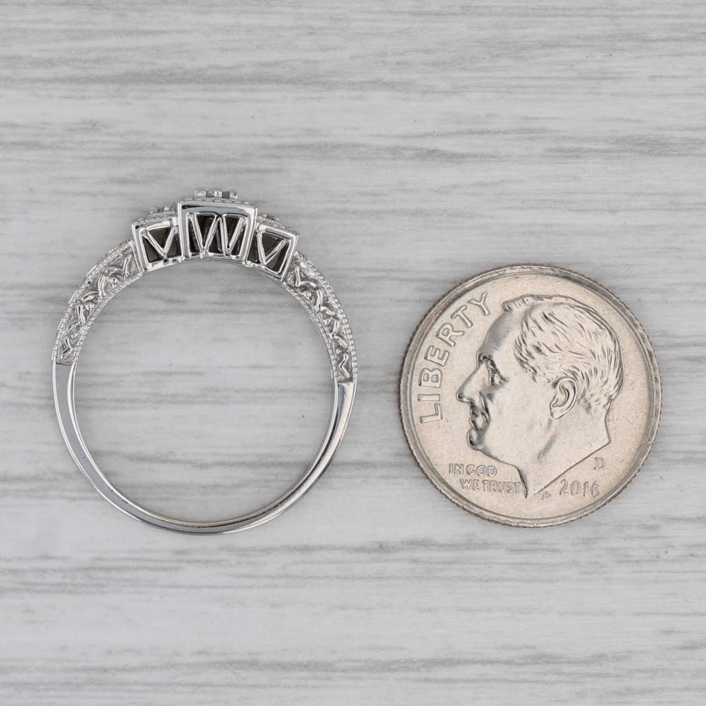 Gray Diamond Ring 10k White Gold Size 7 Engagement Style