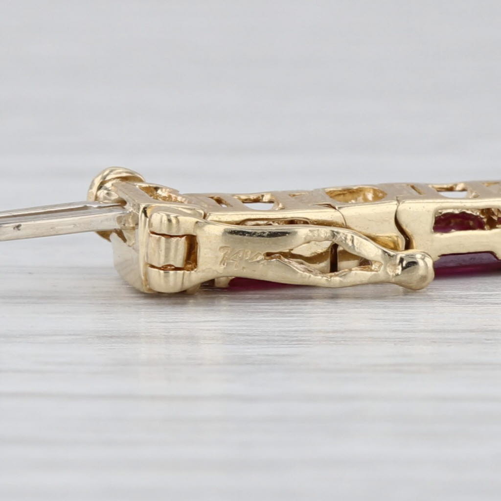 5.98ctw Ruby Diamond Tennis Bracelet 14k Yellow Gold 6.75" 4.2mm