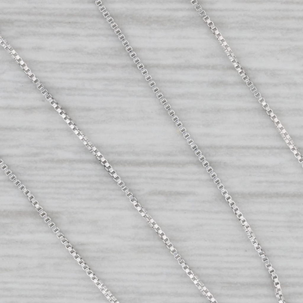 Gray 18.5" 0.5mm Box Chain Necklace 10k White Gold