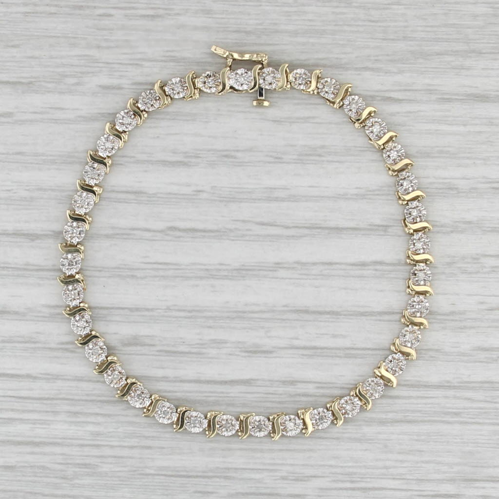 7" Diamond Tennis Bracelet 10k Yellow Gold 4.7mm