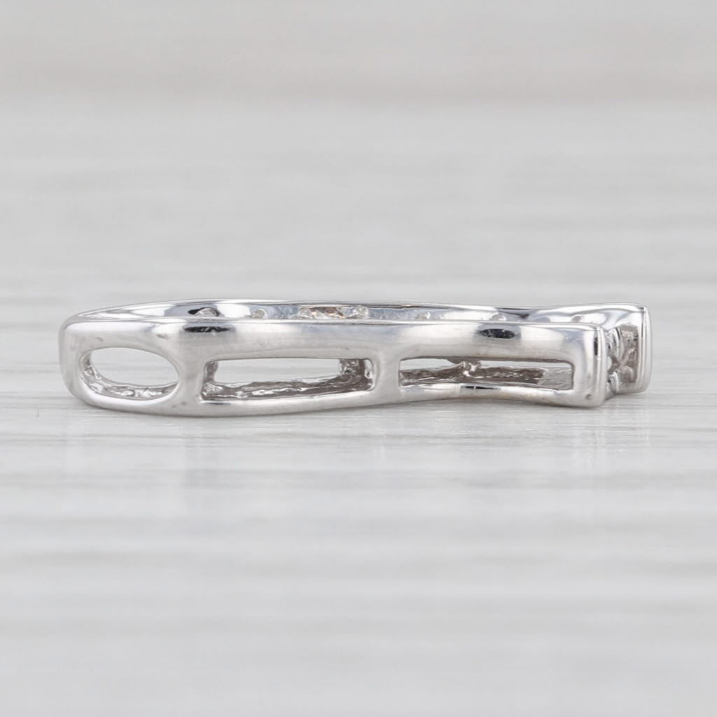 Small Diamond Journey Pendant 10k White Gold Floating Drop