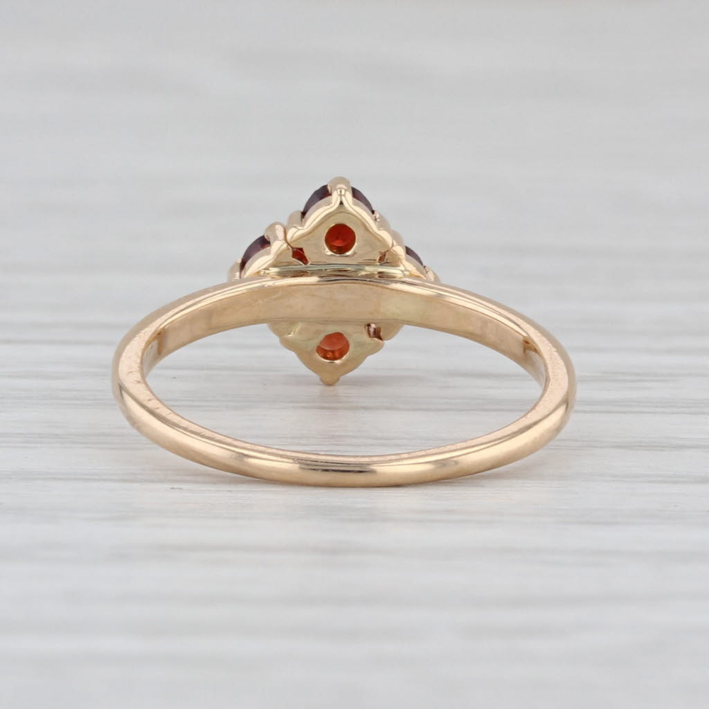 0.60ctw Spessartite Garnet Cluster Ring 14k Yellow Gold Size 4.5