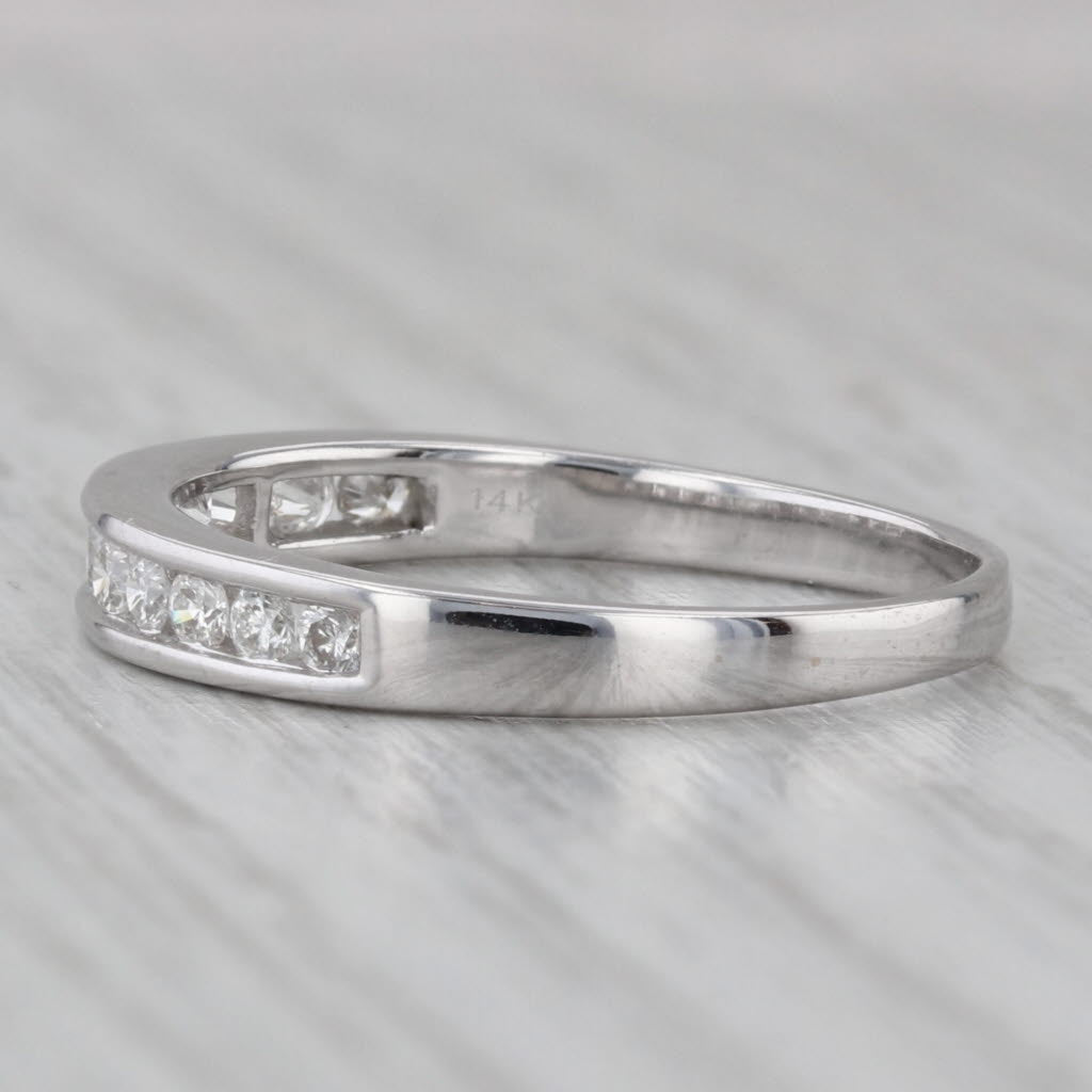 0.42ctw Diamond Men's Wedding Band 14k White Gold Size 10.25
