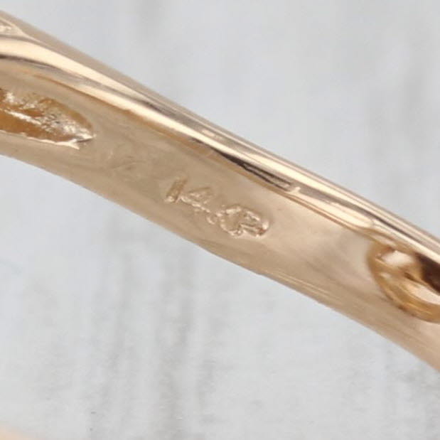 Blue Opal Triplet Diamond Bypass Ring 14k Yellow Gold Size 7.5