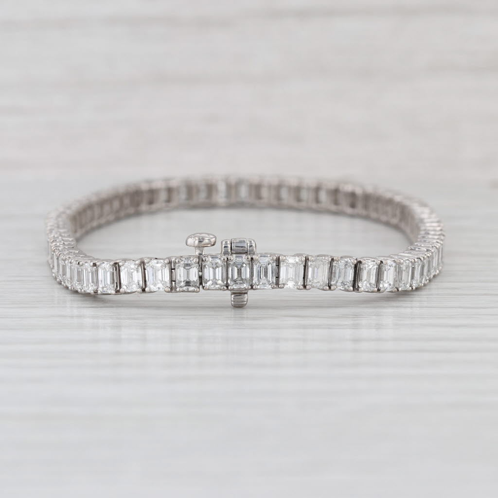 12.40ctw Diamond Tennis Bracelet 14k White Gold 7" 4mm