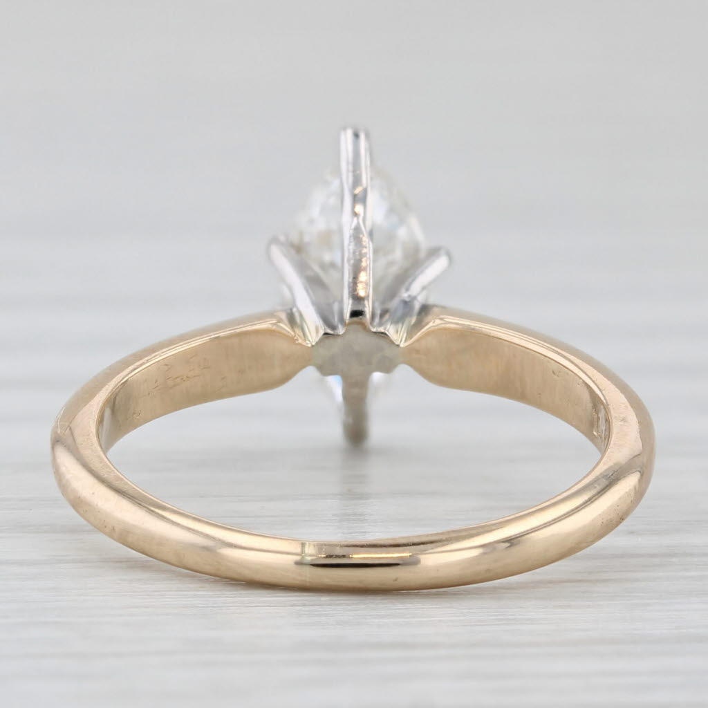 Light Gray 0.75ct Marquise Diamond Solitaire Engagement Ring 14k Yellow Gold Size 4.25