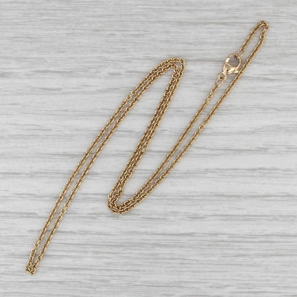 16" 1mm Cable Chain Necklace 18k Yellow Gold