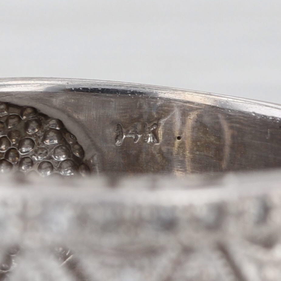 0.16ctw Diamond Ring 14k White Gold Ring 5.75 Wide Band