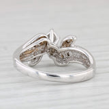 Light Gray Diamond Bypass Ring 10k White Gold Size 7 Engagement Style