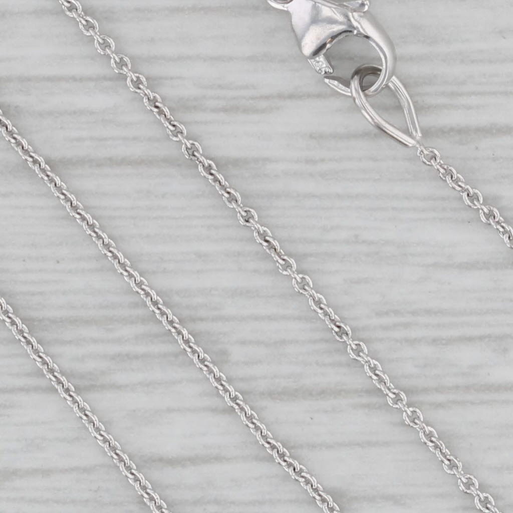 Gray New 0.52ct Oval Diamond Pendant 14k White Gold 16.25" Cable Chain