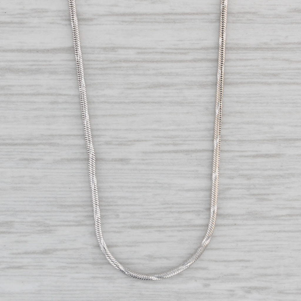 Gray 18.25" Twist Snake Chain Necklace 14k White Gold 1.2mm