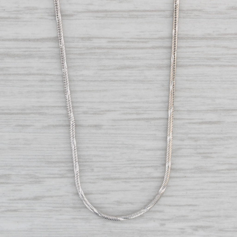 18.25" Twist Snake Chain Necklace 14k White Gold 1.2mm