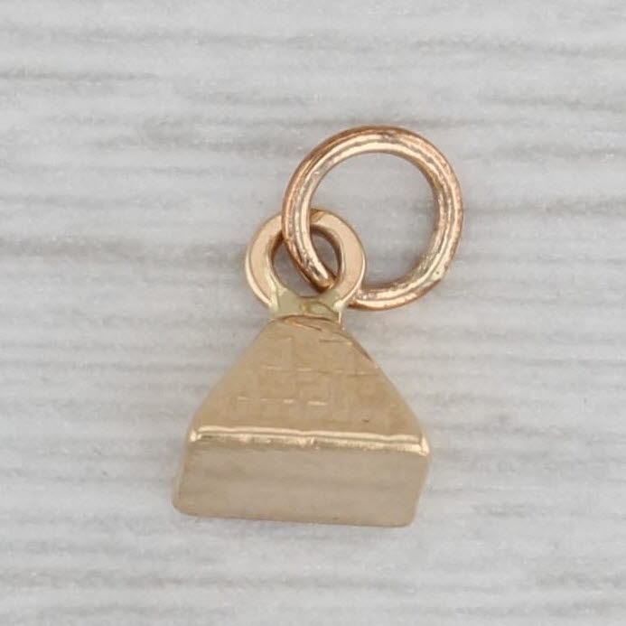 Gray Tiny Pyramid Charm 18k Yellow Gold Egypt Souvenir