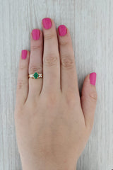 Dark Gray 1ctw Oval Emerald Diamond Ring 14k Yellow Gold Size 7.25