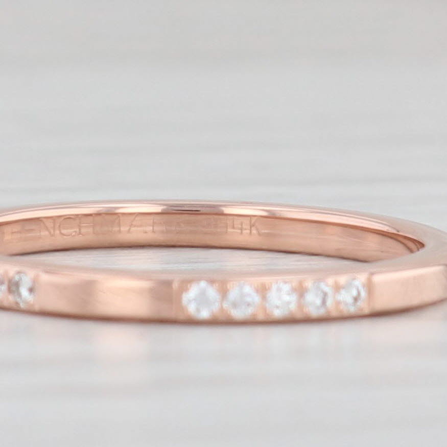 Light Gray New 0.25ctw Diamond Wedding Band 14k Rose Gold Size 6.5 Stackable Ring Benchmark