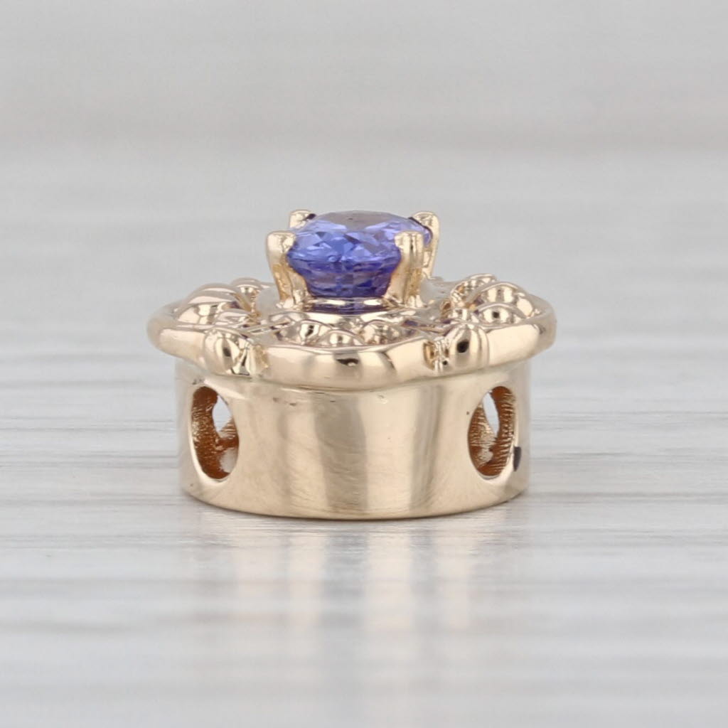 Old Victoria 0.50ct Tanzanite Slide Bracelet Charm 14k Yellow Gold Vintage