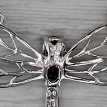 0.45ctw Sapphire Ruby Diamond Dragonfly Pendant Necklace 14k White Gold 17.75"