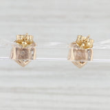 Light Gray 0.12ctw Diamond Heart Stud Earrings 10k Yellow Gold