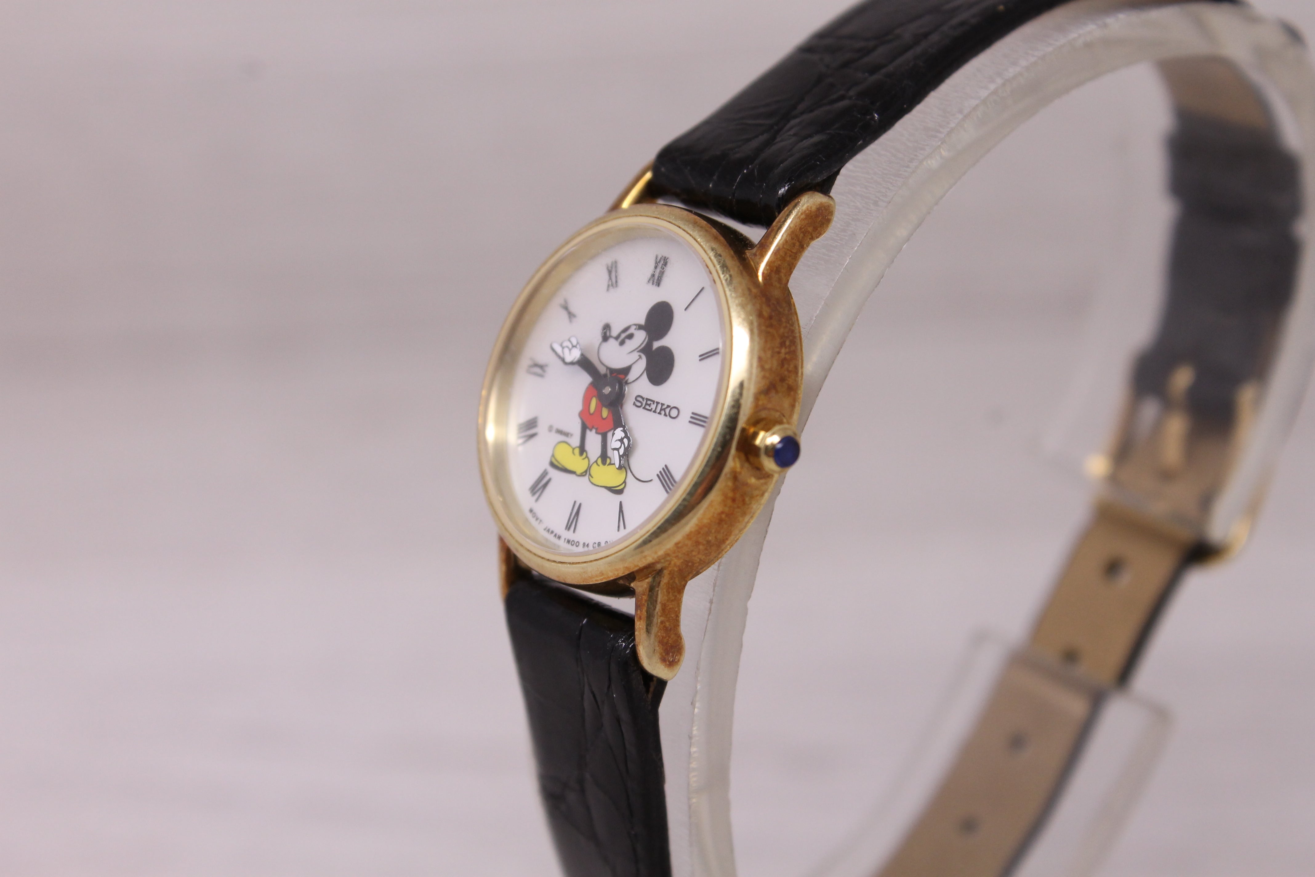 Limited Edition Seiko Disney Mickey Mouse Quartz Watch 14K Gold MOP Dial 178/300