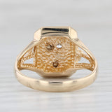 Light Gray Diamond Golf Signet Ring 14k Gold Size 6.75 Club & Ball