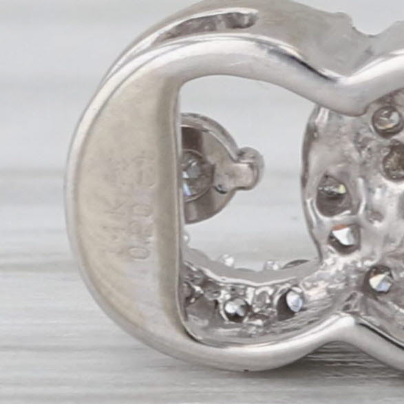 Small 0.20ctw Diamond Interlocking Circles Pendant 14k White Gold