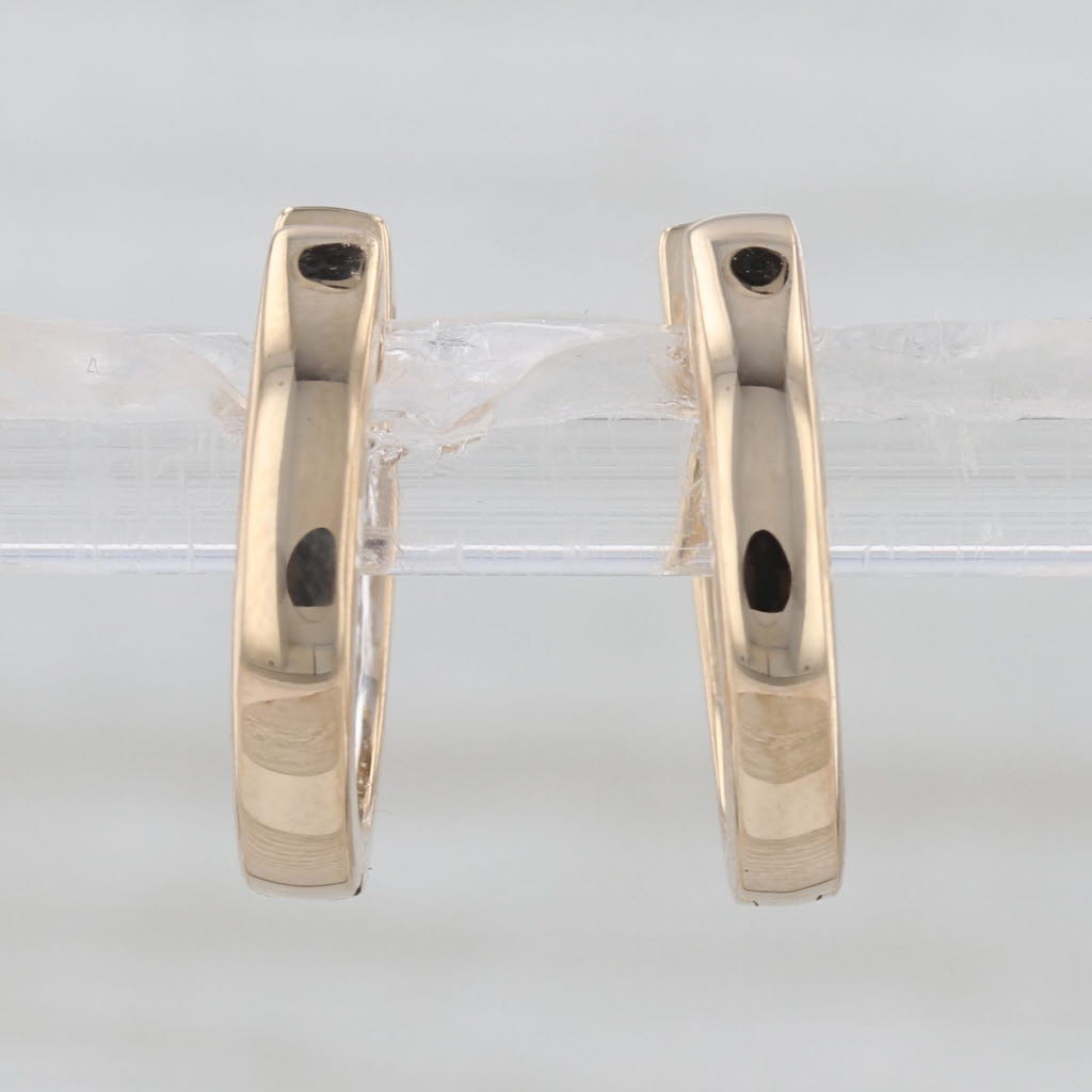 0.18ctw Diamond Hoop Huggie Earrings 14k Yellow Gold Hinged Snap Top Round Hoops